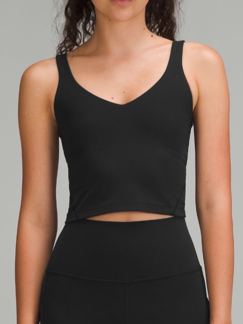 lululemon athletica Black Cropped V-Neck Tank